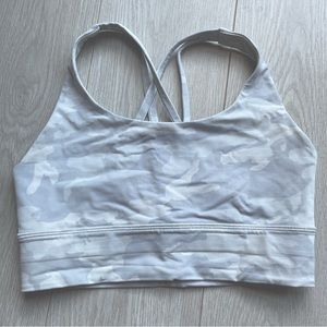 Lululemon Energy Bra Luxtreme Longline Size 6 Incognito Camo Jacquard Alpine